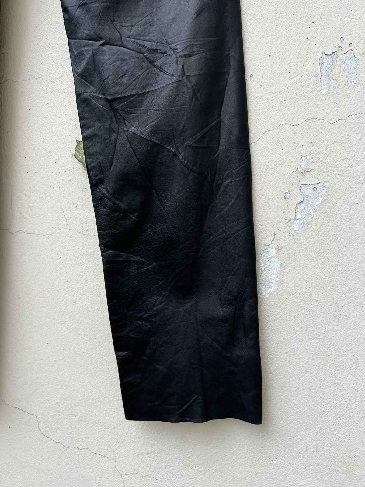 Vintage × agnes b. Vintage Agnes B. Homme Paris Cowhide Black Leather Pant Size US 30 / EU 46 - 16 Thumbnail