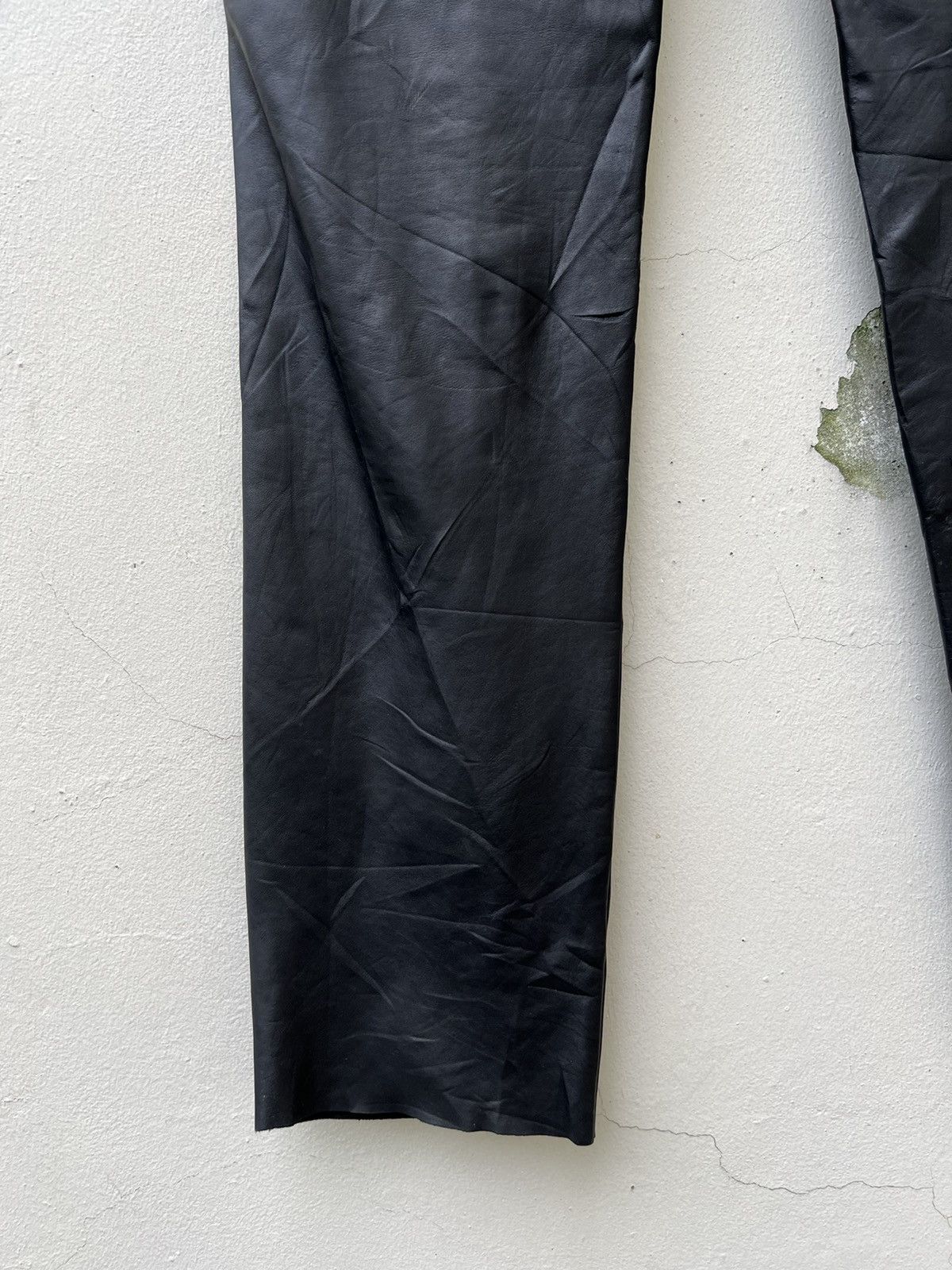 Vintage × agnes b. Vintage Agnes B. Homme Paris Cowhide Black Leather Pant Size US 30 / EU 46 - 14 Thumbnail