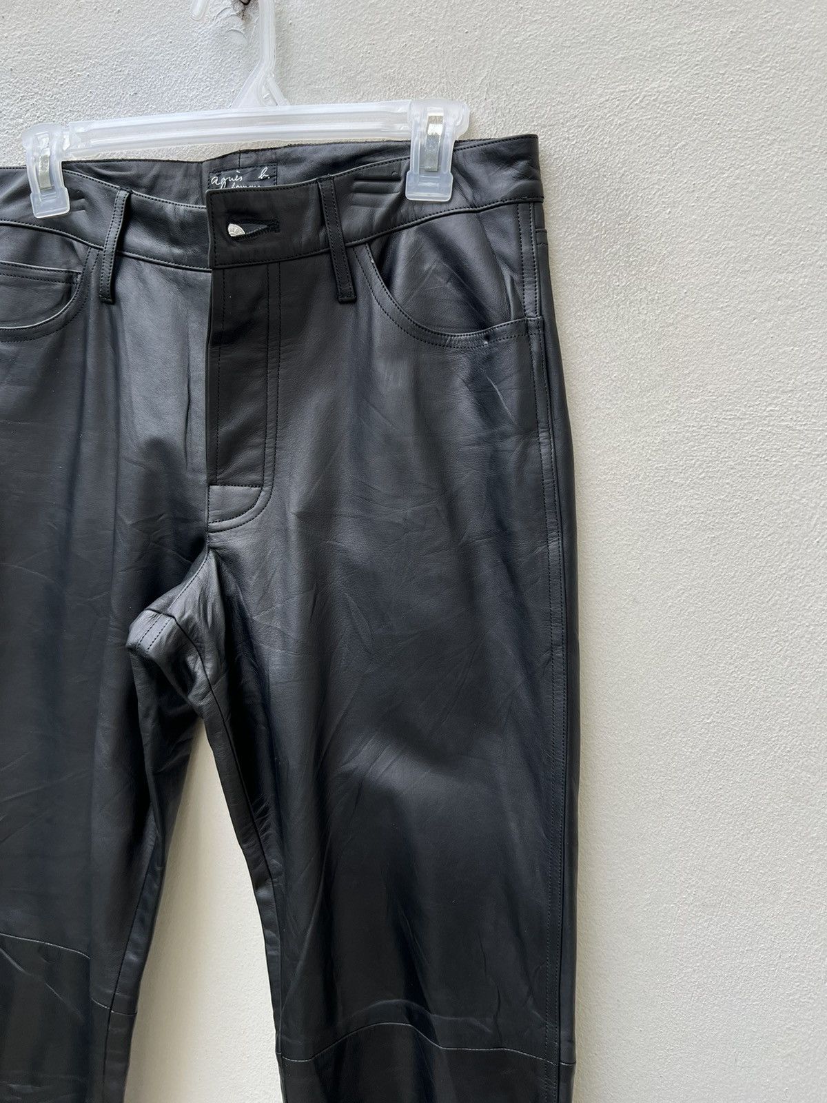 Vintage × agnes b. Vintage Agnes B. Homme Paris Cowhide Black Leather Pant Size US 30 / EU 46 - 11 Thumbnail