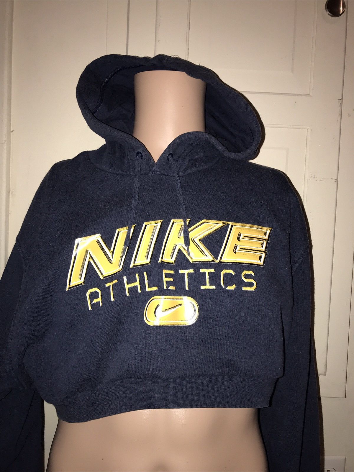 Nike × Vintage Vintage Nike Custom/Reworked 3D Text Cropped Hoodie ...