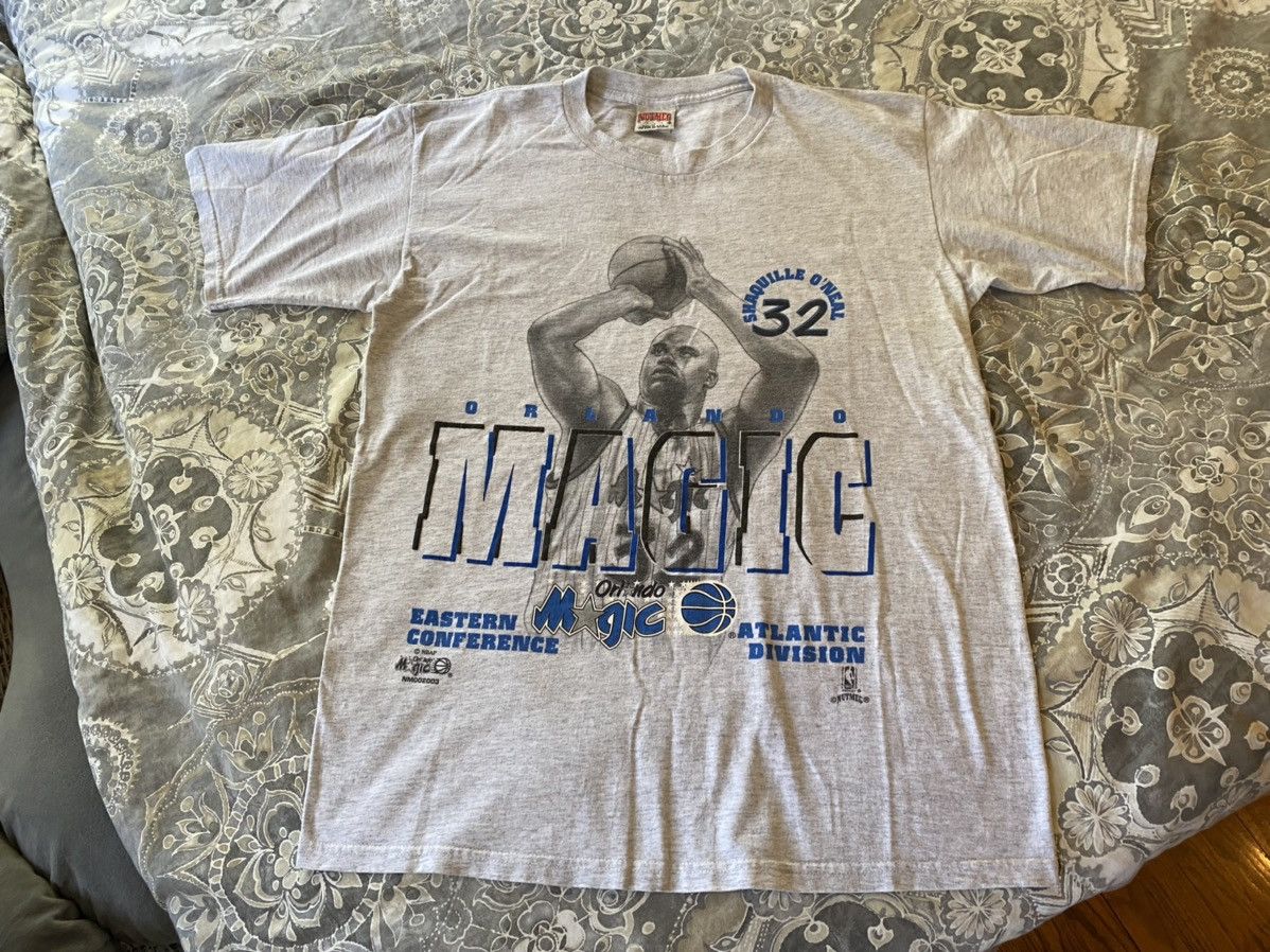 image of NBA x Nutmeg Shaq Magic Vintage 90's T Shirt in Grey, Men's (Size XL)