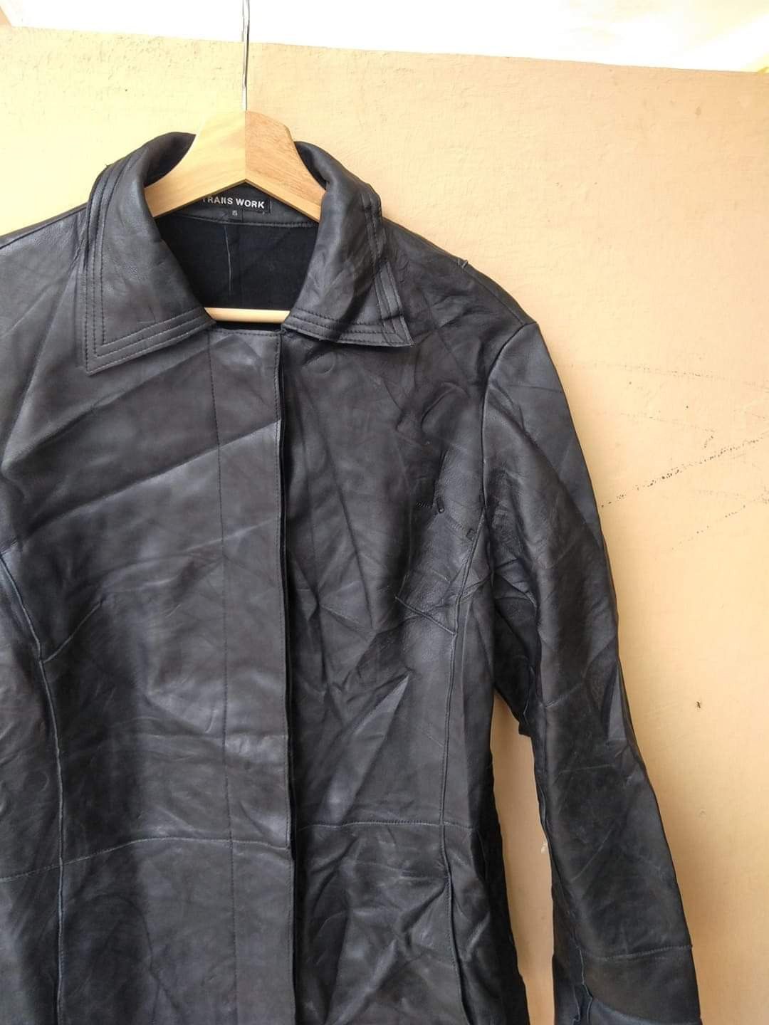 Genuine Leather Vintage 90s Trans Work Leather Jackets Size M / US 6-8 / IT 42-44 - 1 Thumbnail