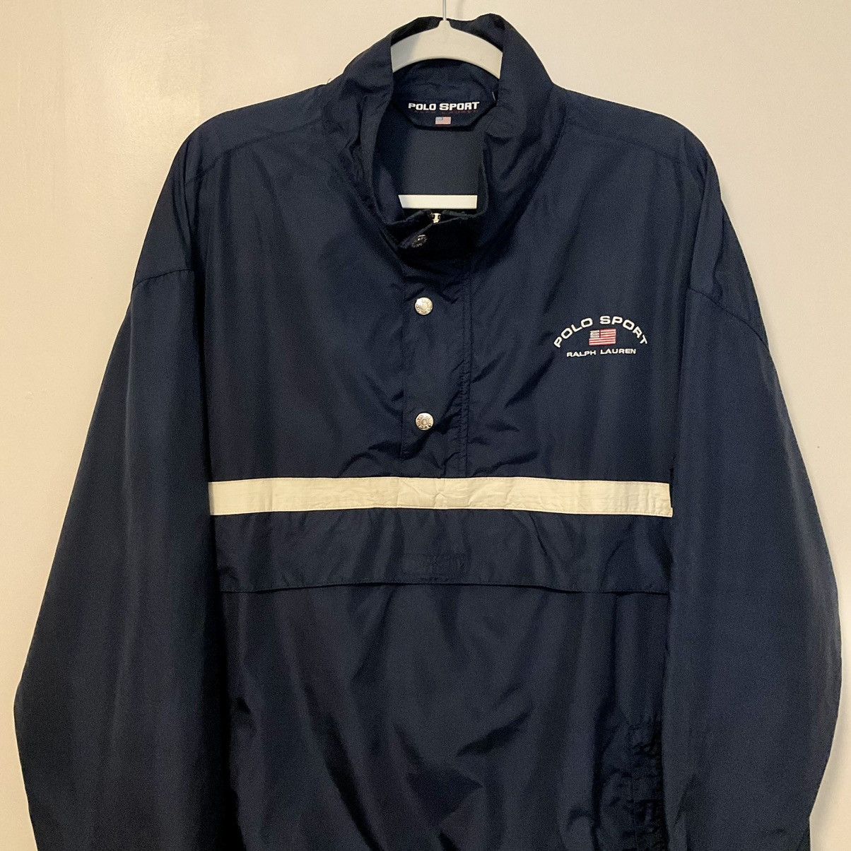 Polo Ralph Lauren Vintage Polo Sport Ralph Lauren Windbreaker Navy Size L Size US L / EU 52-54 / 3 - 2 Thumbnail