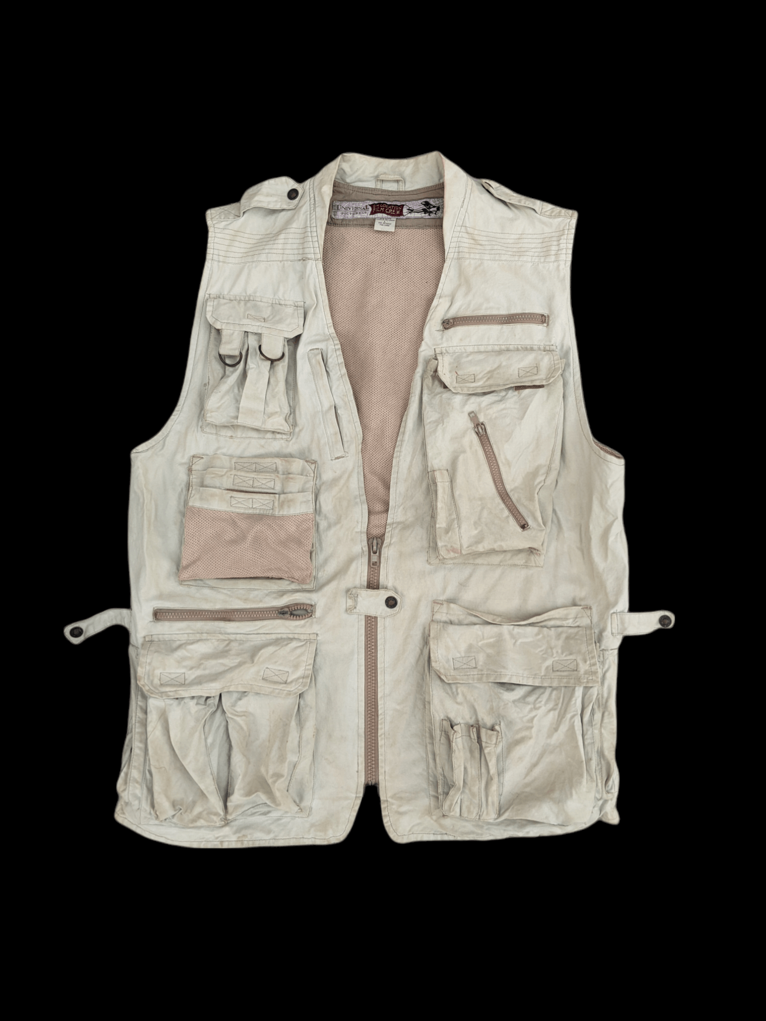 image of Chaos Fishing Club x Utility Pro Wear Universal Pictures Utility Multipocket Vest Jacket in Khaki (