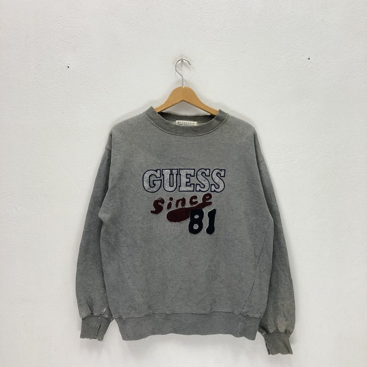 Vintage GUESS George’s Marciano Grey Embroidered 80s Crewneck USA outlet Sweatshirt