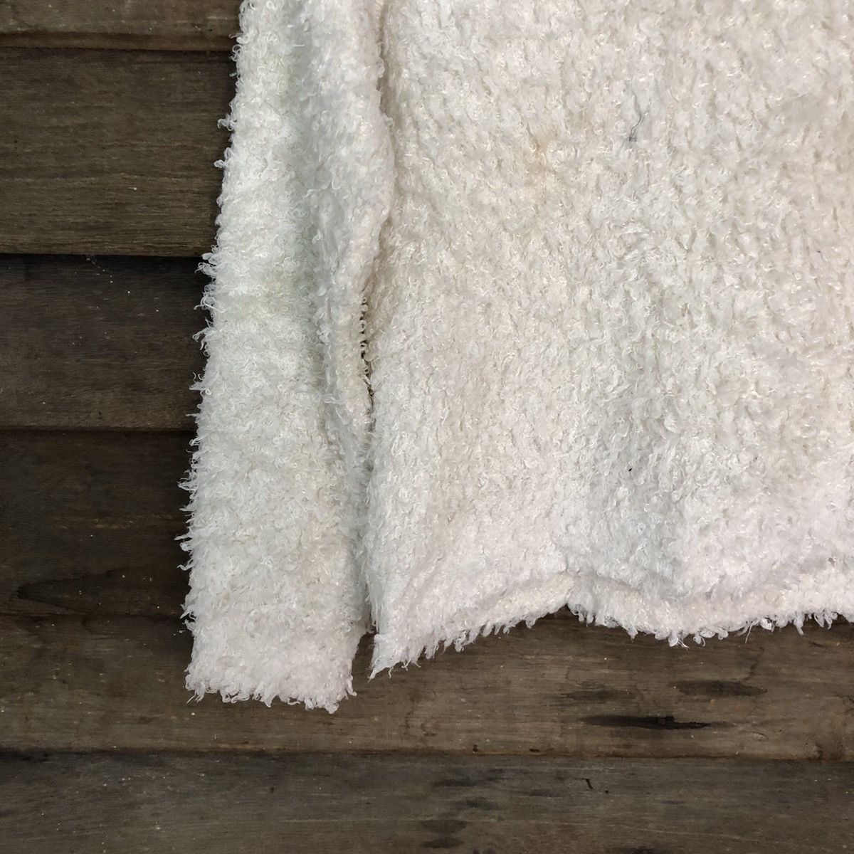 Homespun Knitwear Colza White Shag Shaggy Fur Mohair Knitwear #7016 Size M / US 6-8 / IT 42-44 - 4 Thumbnail