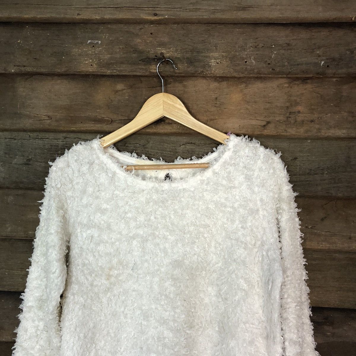 Homespun Knitwear Colza White Shag Shaggy Fur Mohair Knitwear #7016 Size M / US 6-8 / IT 42-44 - 2 Thumbnail