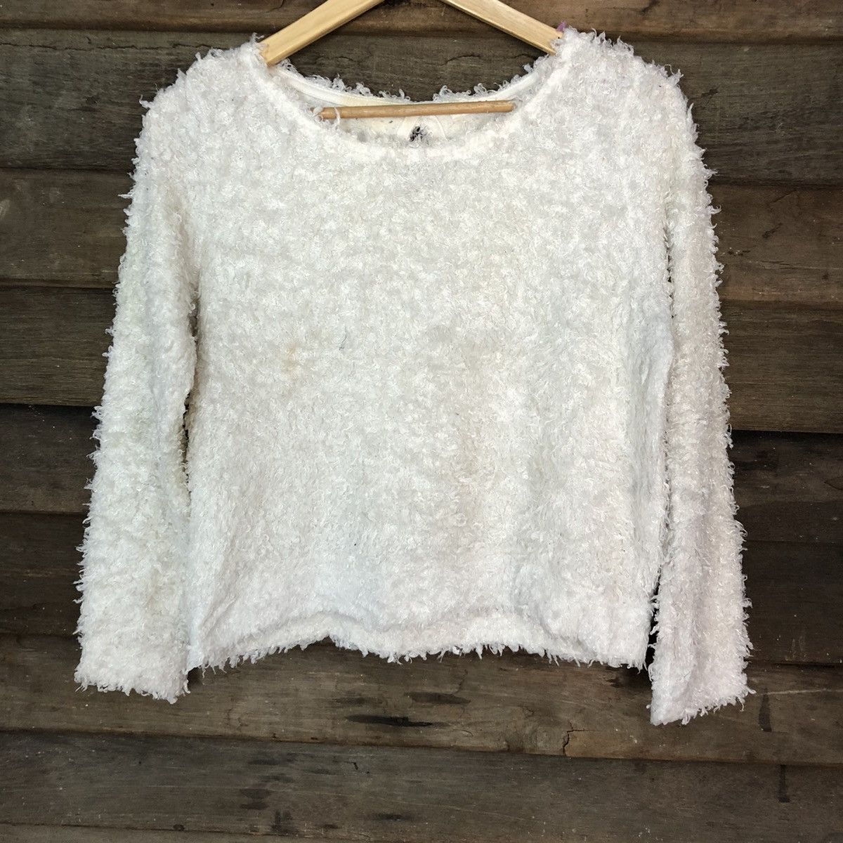 Homespun Knitwear Colza White Shag Shaggy Fur Mohair Knitwear #7016 Size M / US 6-8 / IT 42-44 - 3 Thumbnail