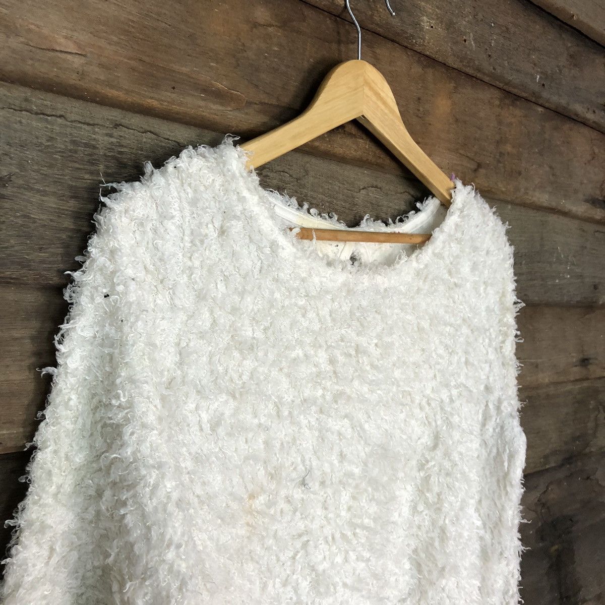 Homespun Knitwear Colza White Shag Shaggy Fur Mohair Knitwear #7016 Size M / US 6-8 / IT 42-44 - 6 Thumbnail