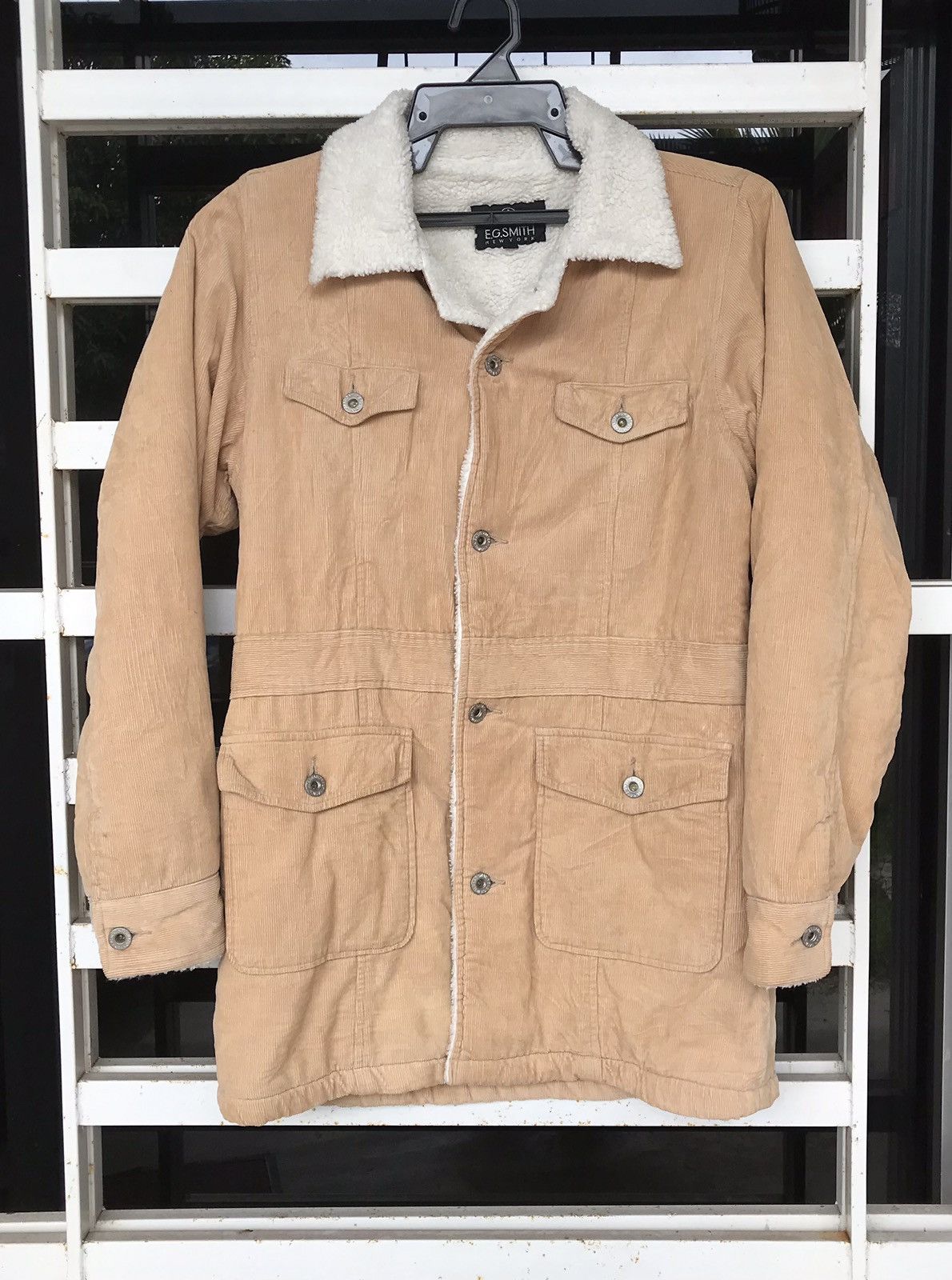Japanese Brand Corduroy Sherpa E.G Smith Thick Jacket Size US M / EU 48-50 / 2 - 1 Thumbnail