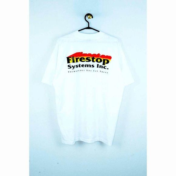 Vintage Late 90's VTG Firestop Systems Inc Single Stitch Tee Size US XL / EU 56 / 4 - 1 Thumbnail