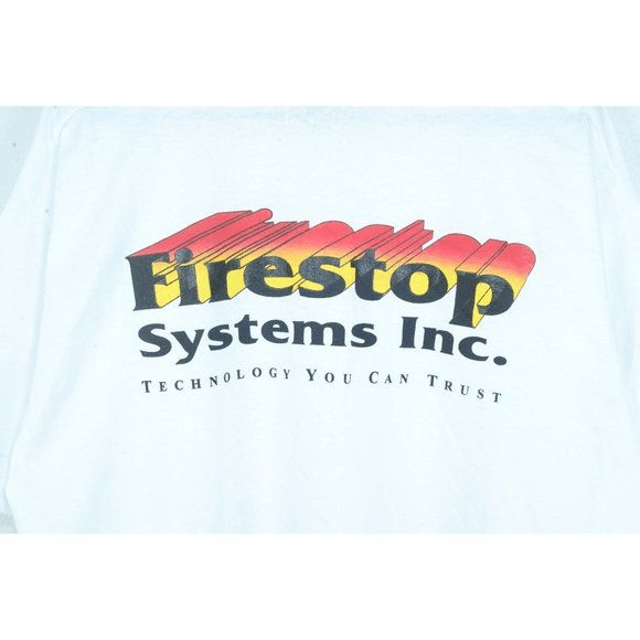 Vintage Late 90's VTG Firestop Systems Inc Single Stitch Tee Size US XL / EU 56 / 4 - 2 Thumbnail