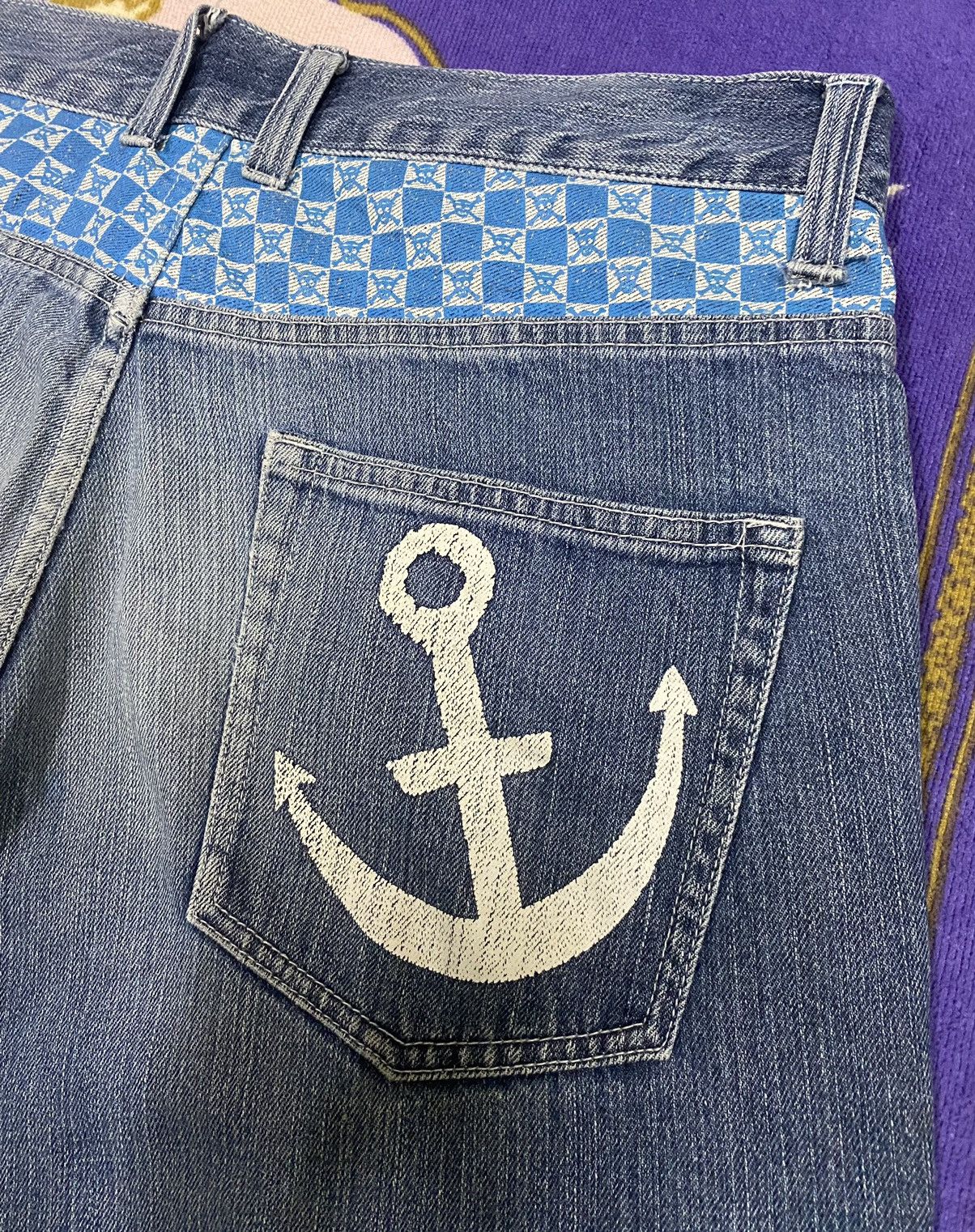 Japanese Brand ONE PIECE Jeans Denim Size 34 x Rare Design Size US 34 / EU 50 - 7 Thumbnail