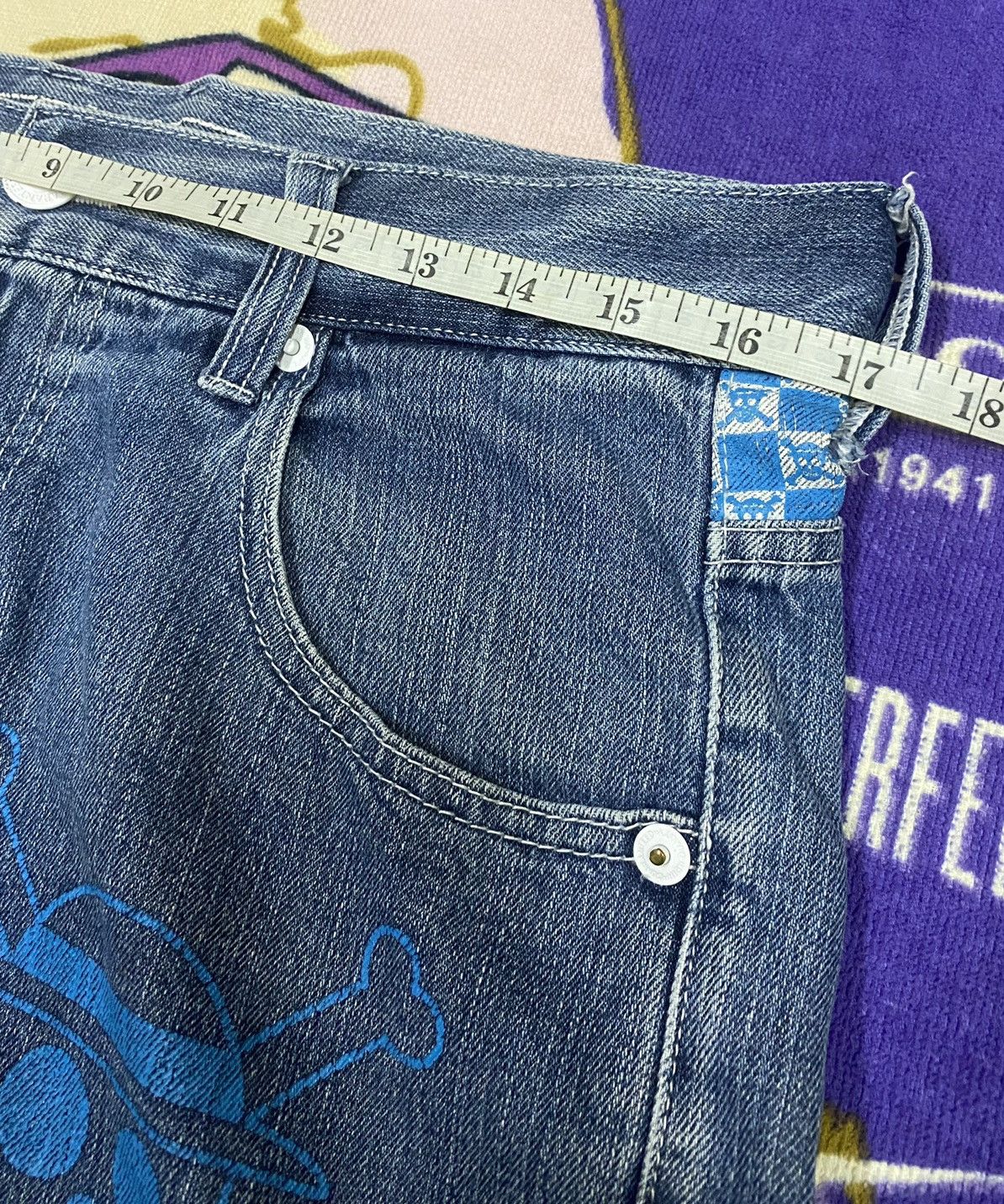 Japanese Brand ONE PIECE Jeans Denim Size 34 x Rare Design Size US 34 / EU 50 - 16 Thumbnail