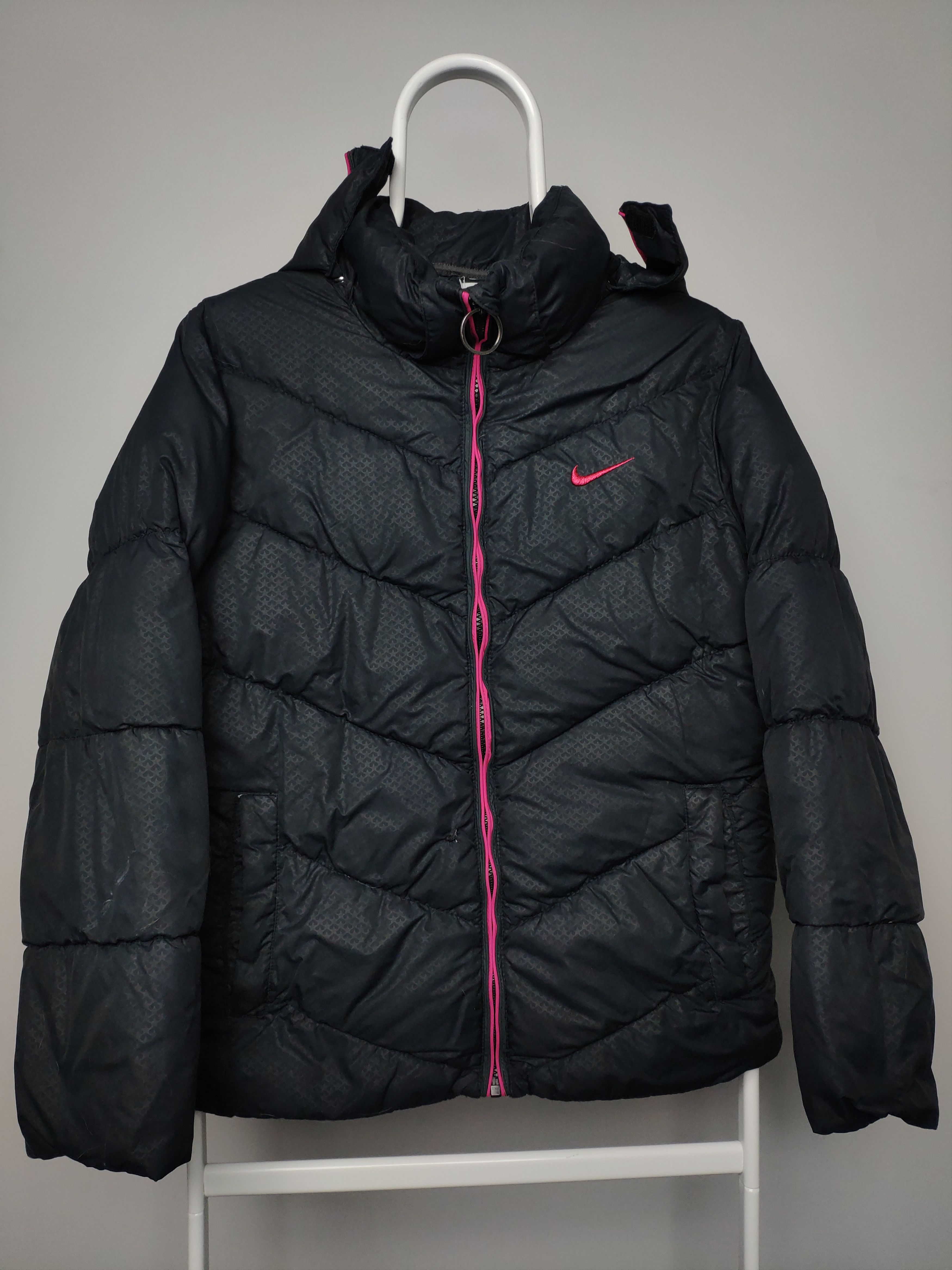 Nike × Vintage Nike vintage puffer jacket black pink Size US S / EU 44-46 / 1 - 1 Thumbnail