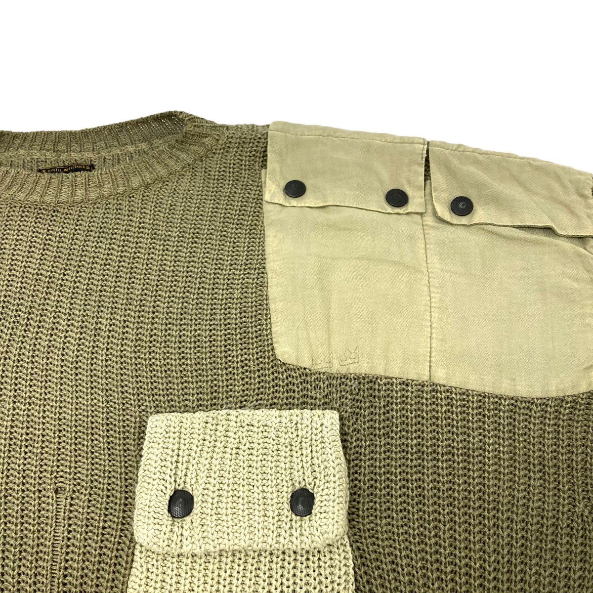 Kapital × Kapital Kountry 5G Cotton Linen Knit Distressed Cargo Remake Sweater Size US L / EU 52-54 / 3 - 7 Thumbnail