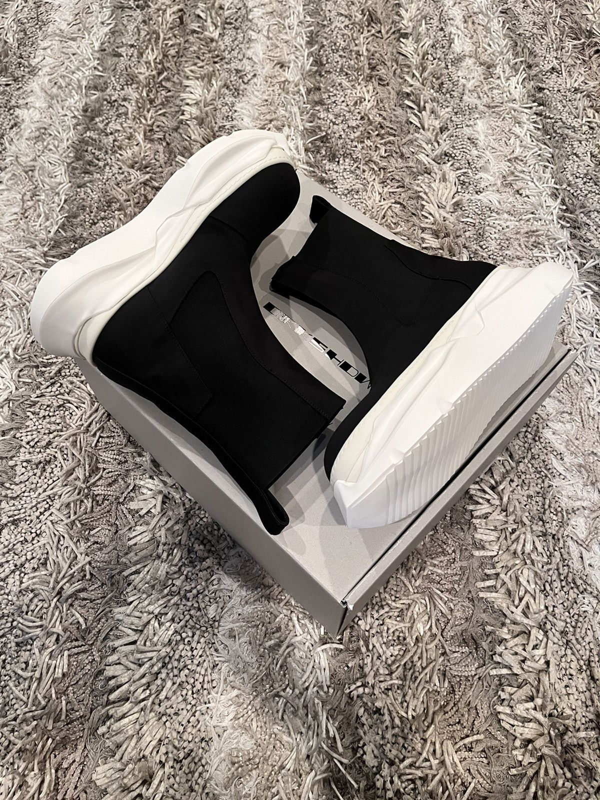 Rick Owens 🔥 Rick Owens Beatle Bozo Abstract Hi Black/Off-White Size US 9.5 / EU 42-43 - 10 Thumbnail