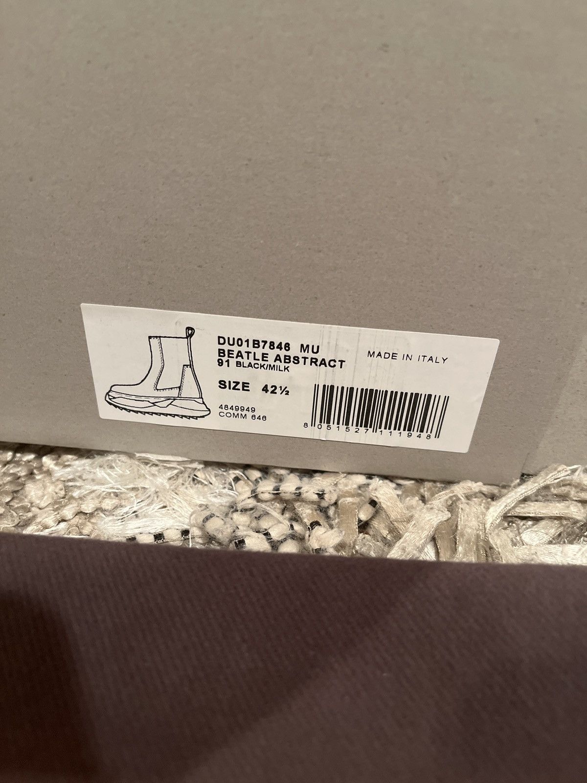 Rick Owens 🔥 Rick Owens Beatle Bozo Abstract Hi Black/Off-White Size US 9.5 / EU 42-43 - 9 Thumbnail