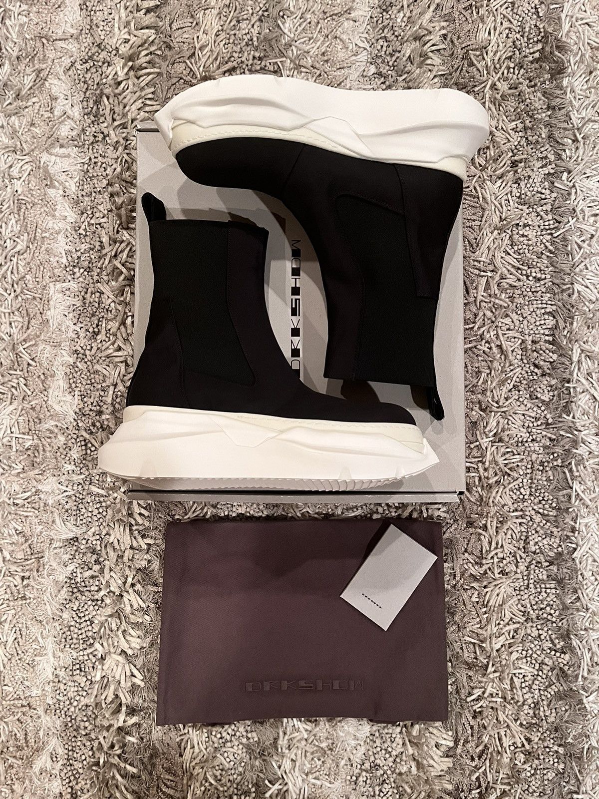 Rick Owens 🔥 Rick Owens Beatle Bozo Abstract Hi Black/Off-White Size US 9.5 / EU 42-43 - 12 Thumbnail