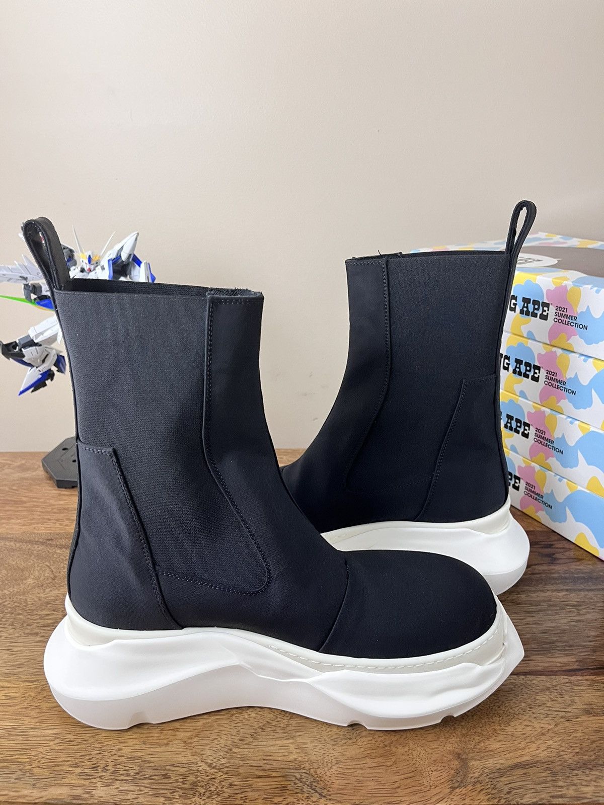 Rick Owens 🔥 Rick Owens Beatle Bozo Abstract Hi Black/Off-White Size US 9.5 / EU 42-43 - 6 Thumbnail
