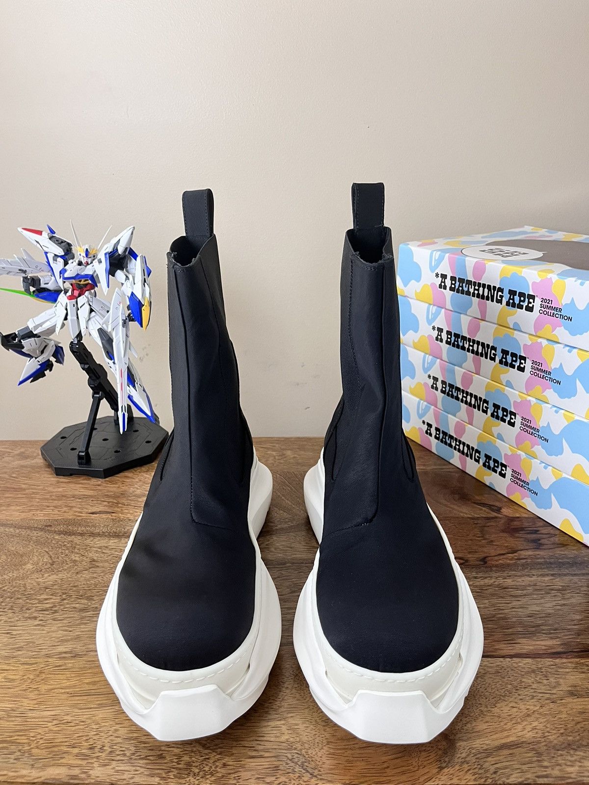 Rick Owens 🔥 Rick Owens Beatle Bozo Abstract Hi Black/Off-White Size US 9.5 / EU 42-43 - 5 Thumbnail