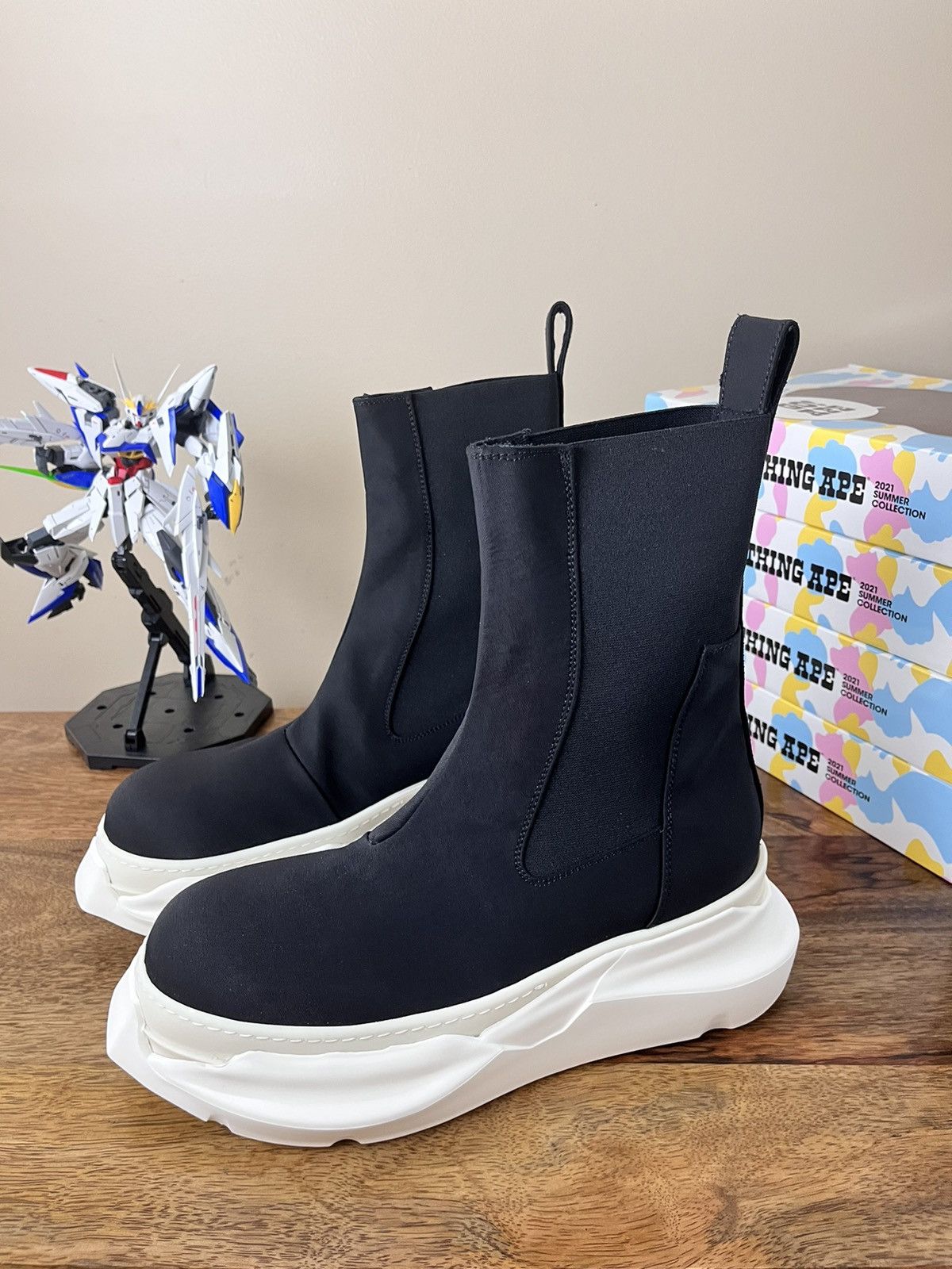 🔥 Rick Owens Beatle Bozo Abstract Hi Black/Off-White