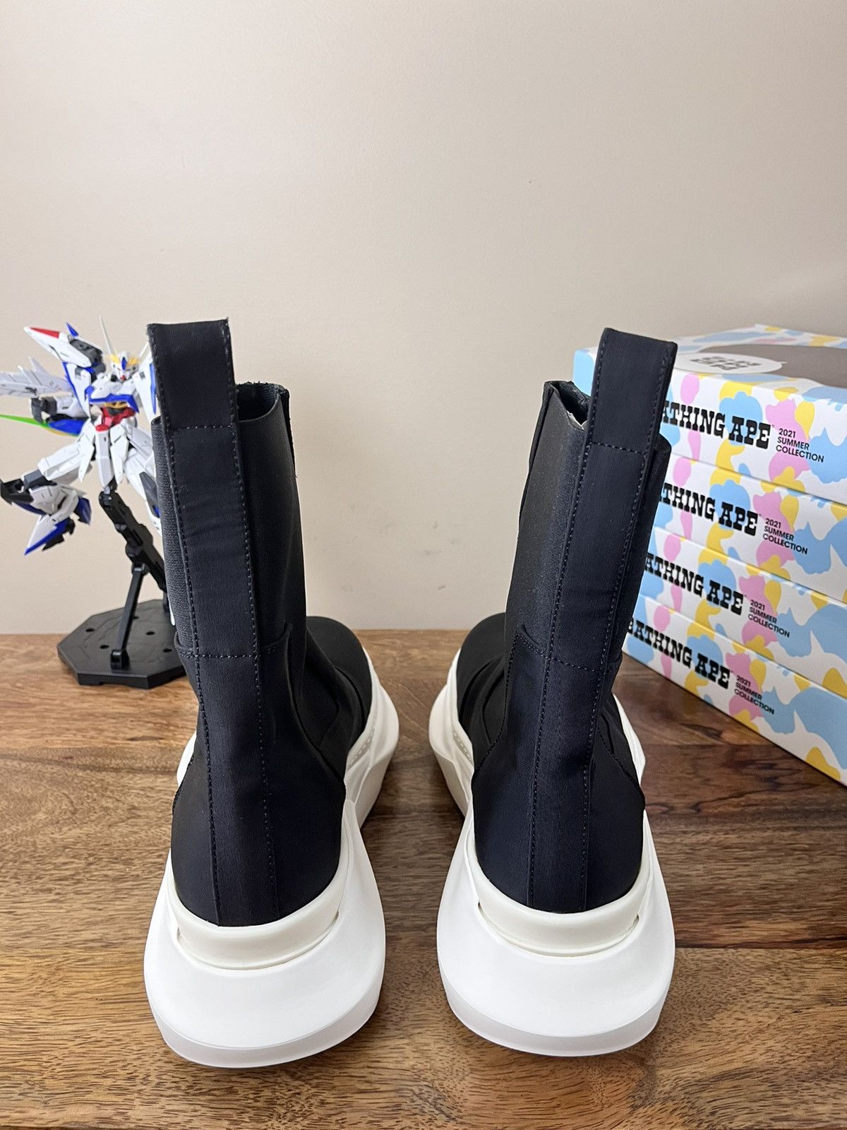 Rick Owens 🔥 Rick Owens Beatle Bozo Abstract Hi Black/Off-White Size US 9.5 / EU 42-43 - 3 Thumbnail