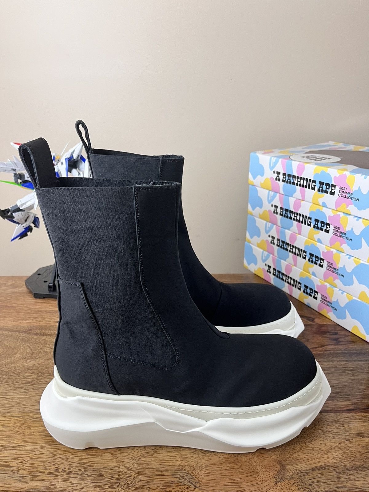 Rick Owens 🔥 Rick Owens Beatle Bozo Abstract Hi Black/Off-White Size US 9.5 / EU 42-43 - 4 Thumbnail