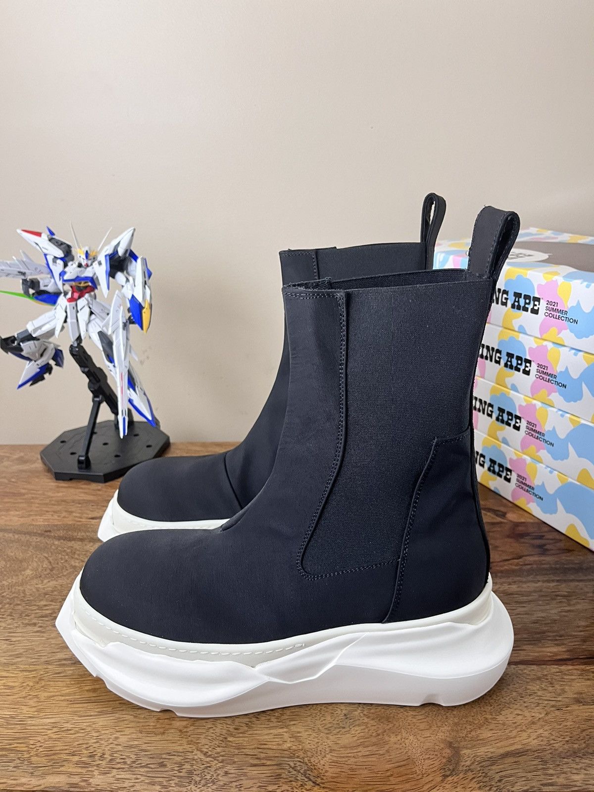 Rick Owens 🔥 Rick Owens Beatle Bozo Abstract Hi Black/Off-White Size US 9.5 / EU 42-43 - 2 Thumbnail