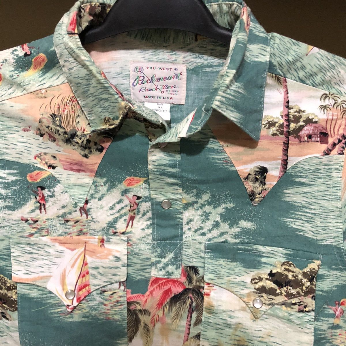 Rockmount Ranch Wear × Vintage Rare Ranchwear Rockmount Western Shirt Hawaiin Print Size US M / EU 48-50 / 2 - 2 Thumbnail