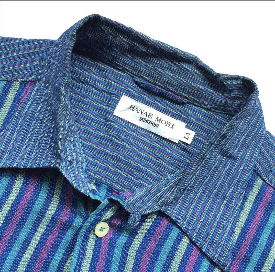 Designer × Hanae Mori × Japanese Brand Vintage 80/90s Hanae Mori Button Ups Shirt Size US L / EU 52-54 / 3 - 4 Thumbnail