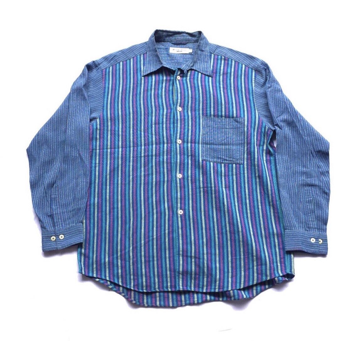 Designer × Hanae Mori × Japanese Brand Vintage 80/90s Hanae Mori Button Ups Shirt Size US L / EU 52-54 / 3 - 1 Thumbnail