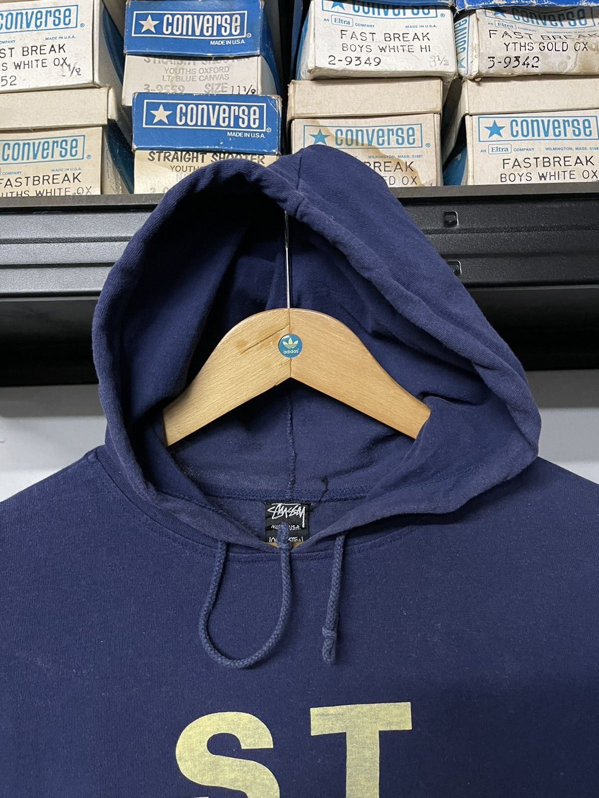 Stussy Vintage 80s Stussy Long Sleeve Hoodie Big Logo Size US M / EU 48-50 / 2 - 3 Thumbnail