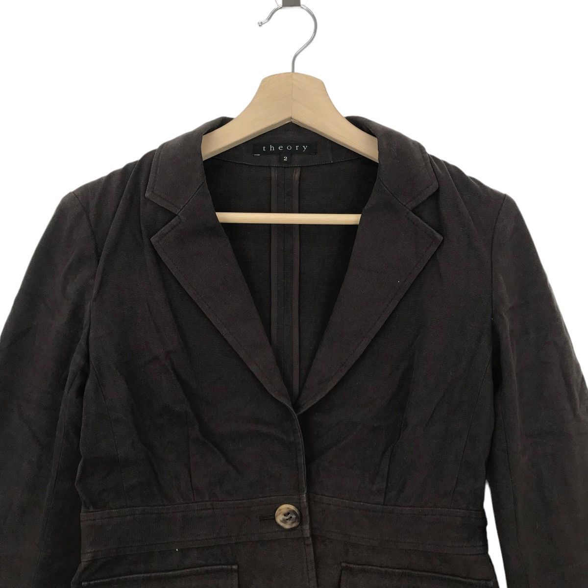 Japanese Brand × Theory Vintage THEORY Blazer Jacket Crop Top Japanese Brand Size XS / US 0-2 / IT 36-38 - 2 Thumbnail