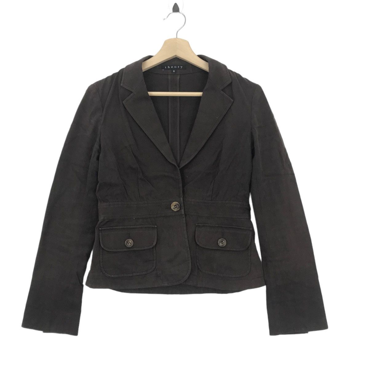 Japanese Brand × Theory Vintage THEORY Blazer Jacket Crop Top Japanese Brand Size XS / US 0-2 / IT 36-38 - 1 Thumbnail