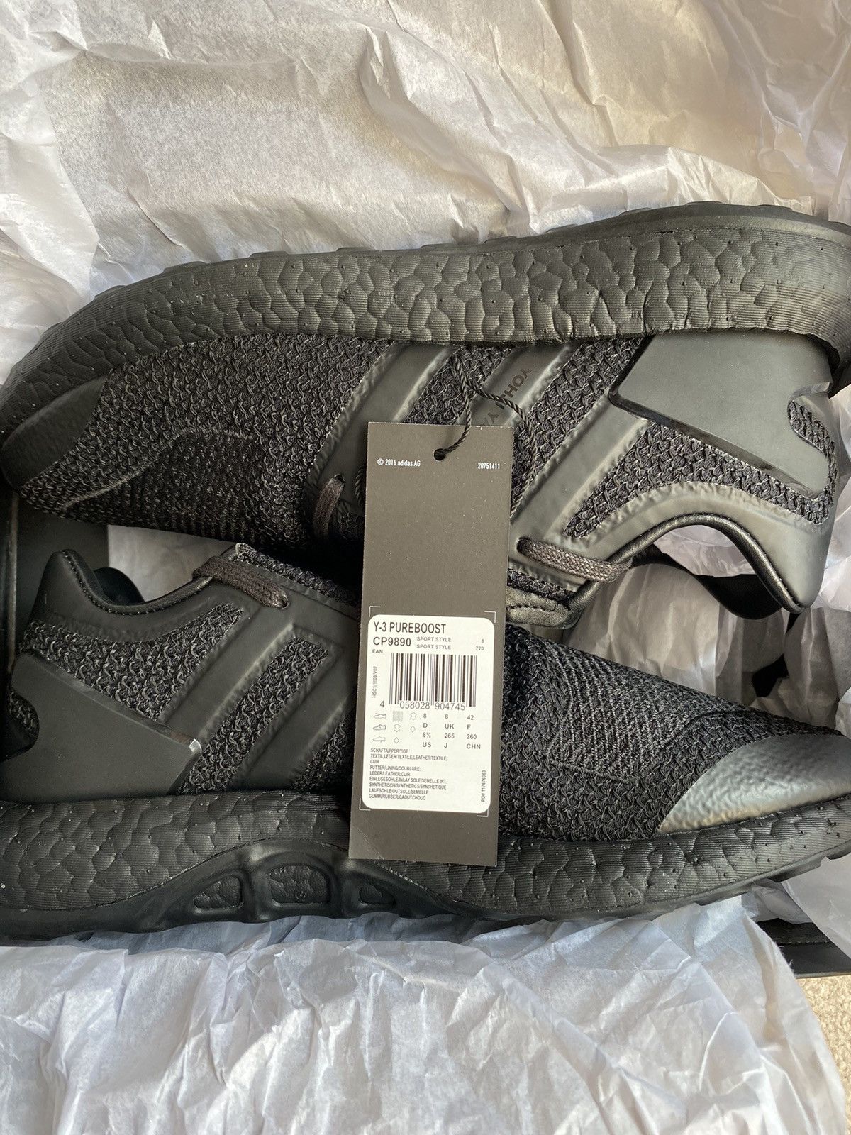 Adidas Y-3 Pureboost ‘Triple Black’ Size US 8.5 / EU 41-42 - 5 Thumbnail