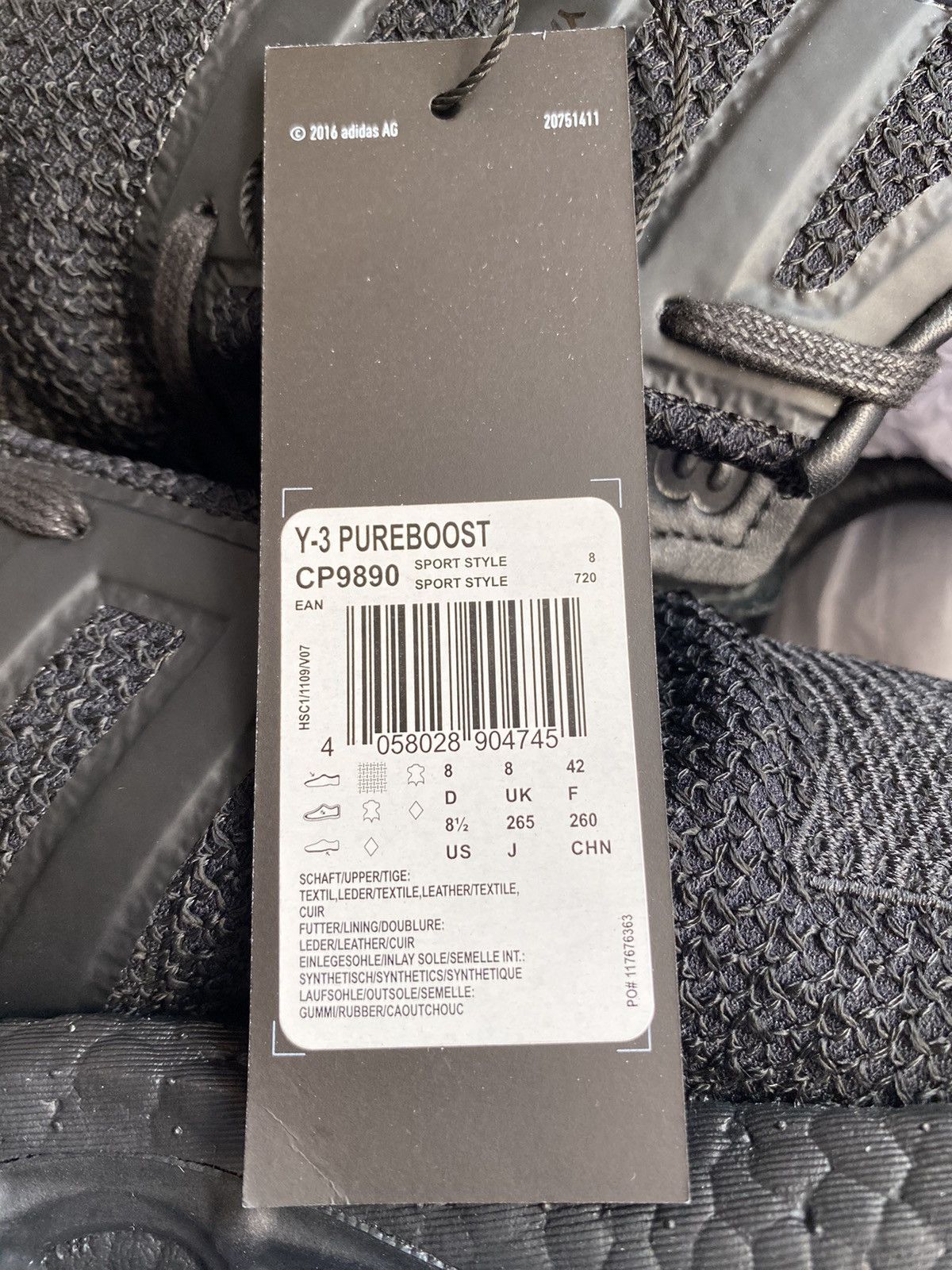 Adidas Y-3 Pureboost ‘Triple Black’ Size US 8.5 / EU 41-42 - 6 Thumbnail