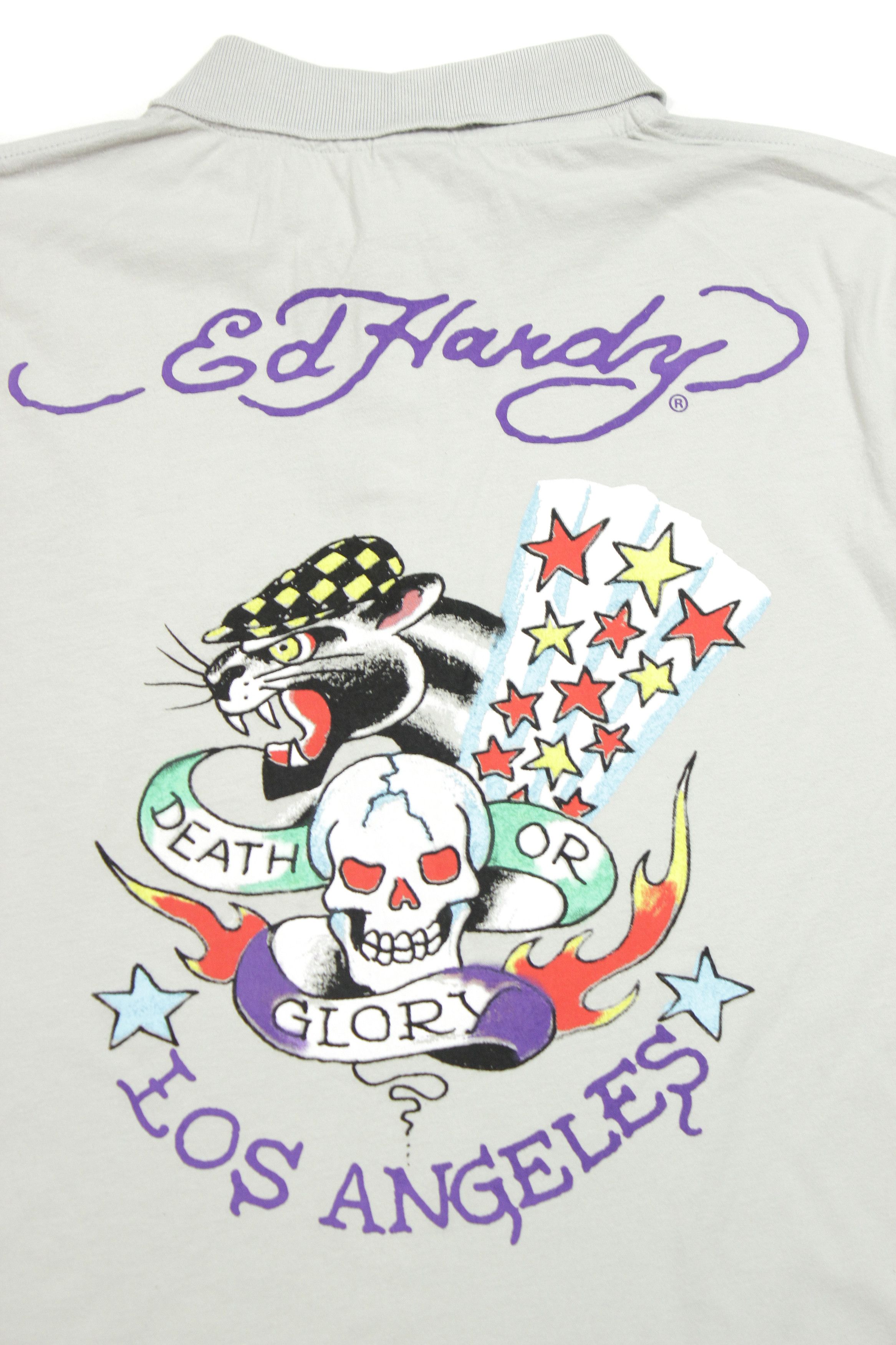 Ed Hardy Big Logo Polo Vintage 00s Size US XL / EU 56 / 4 - 4 Thumbnail