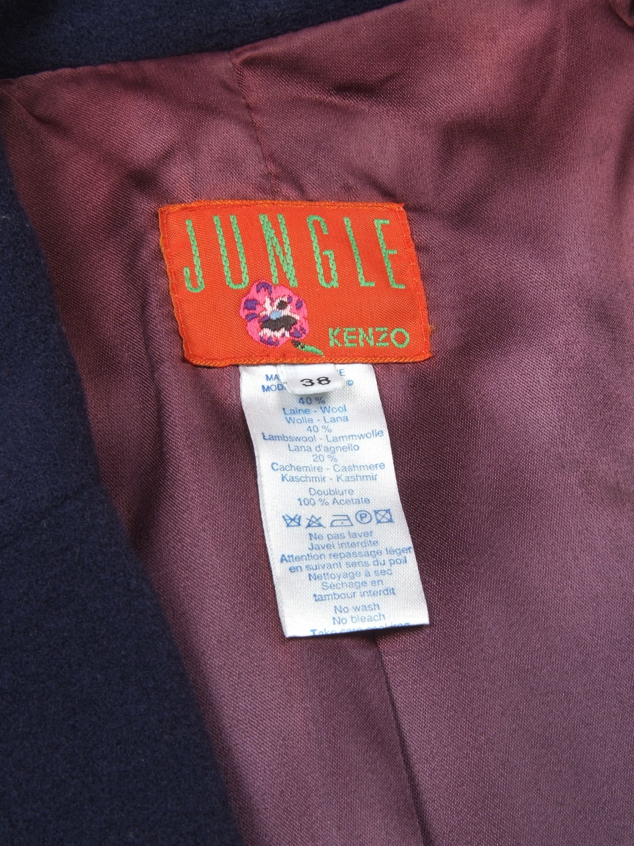 Kenzo Vintage Kenzo Jungle Wool-Cashmere Purple Blazer Size S / US 4 / IT 40 - 5 Thumbnail