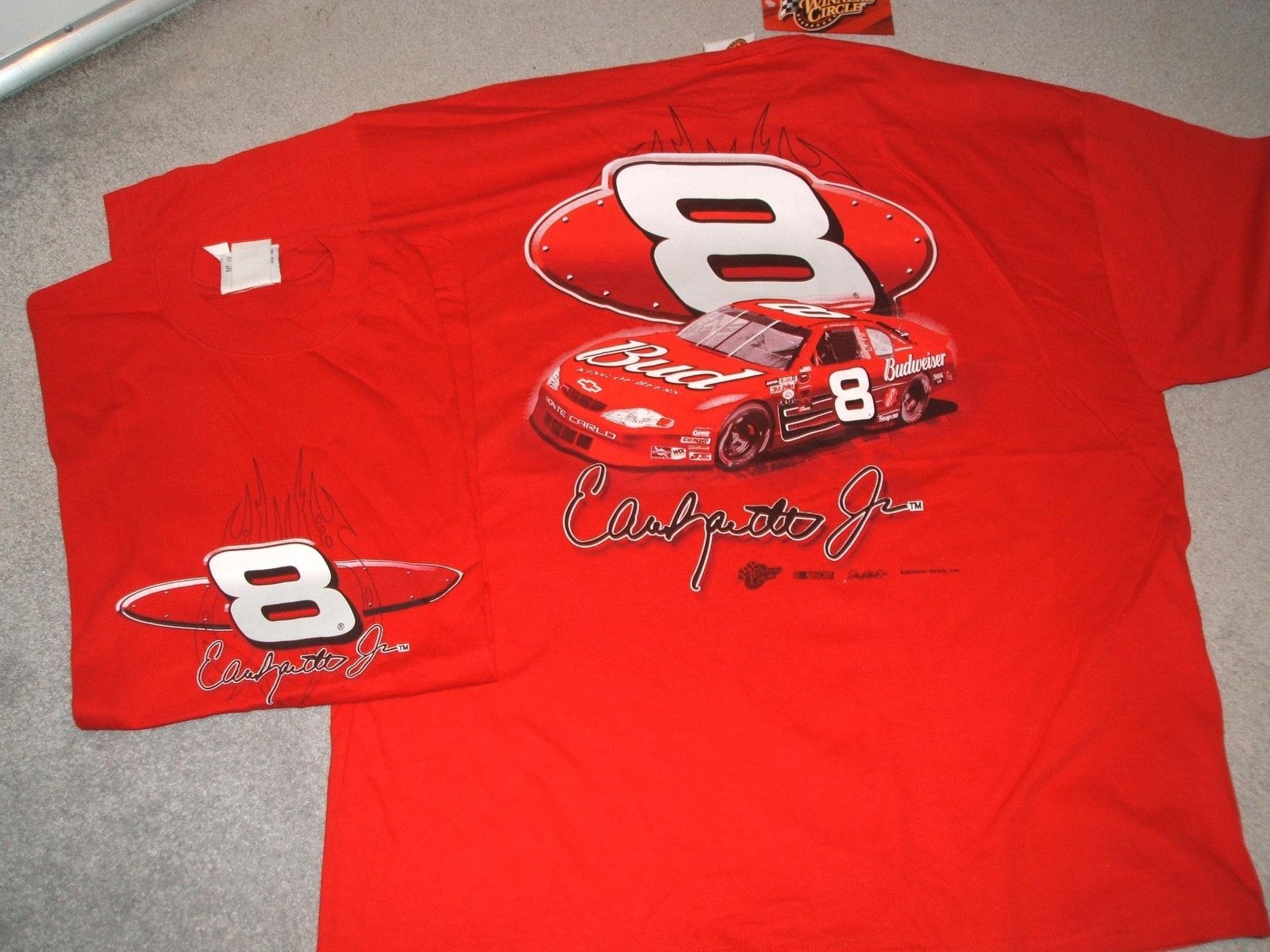 VINTAGE Nascar #8 fashion Dale Jr Budweiser T-Shirt in men's sz L