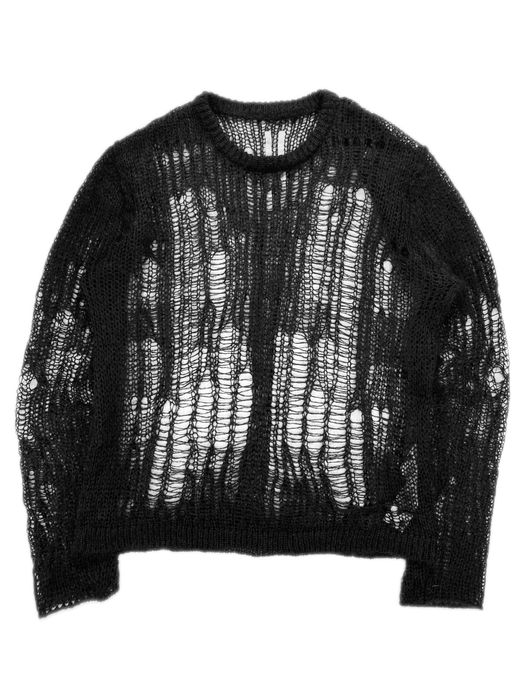 Rick Owens SS22 Rick Owens ‘Fogachine’ Loose Gauge Mohair Knit Sweater ...