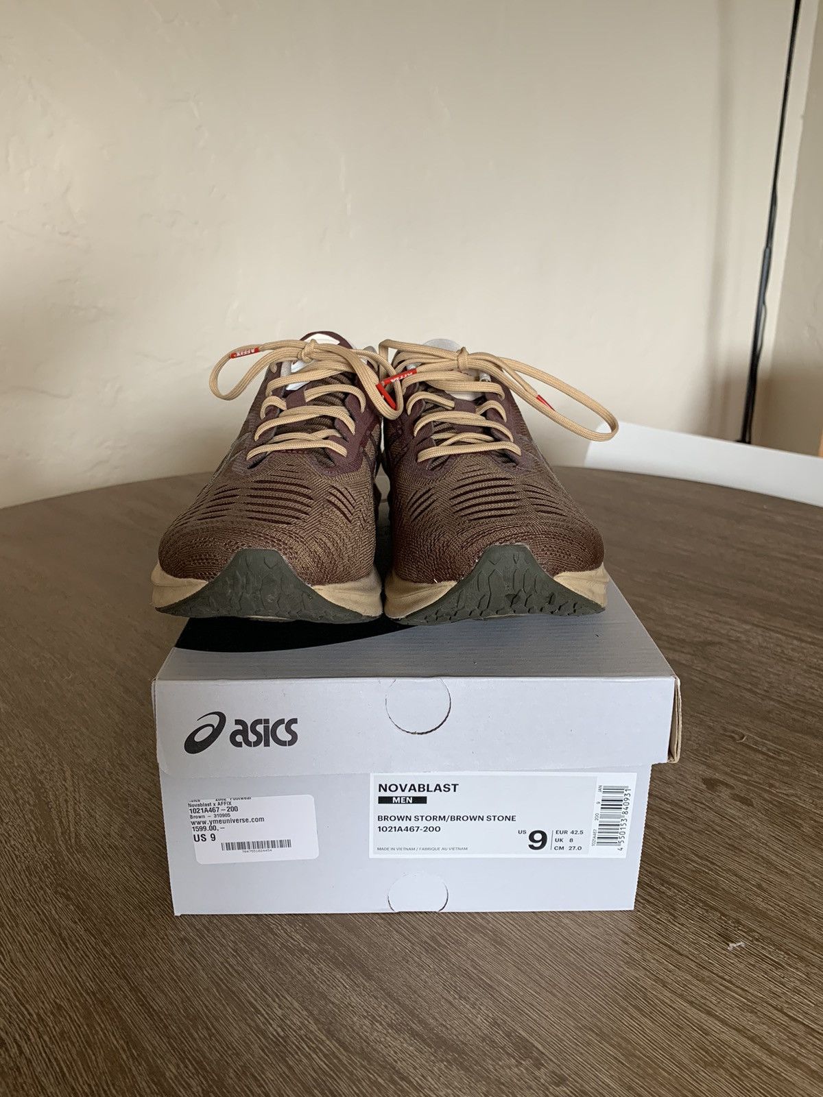 image of Affix Works x Asics Affix Novablast Shoes in Brown, Men's (Size 9)