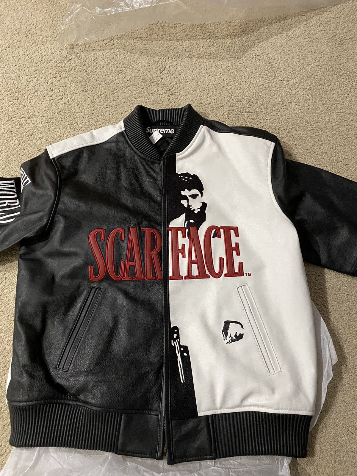 17FW Supreme Scarface Leather Jacket S - スタジャン