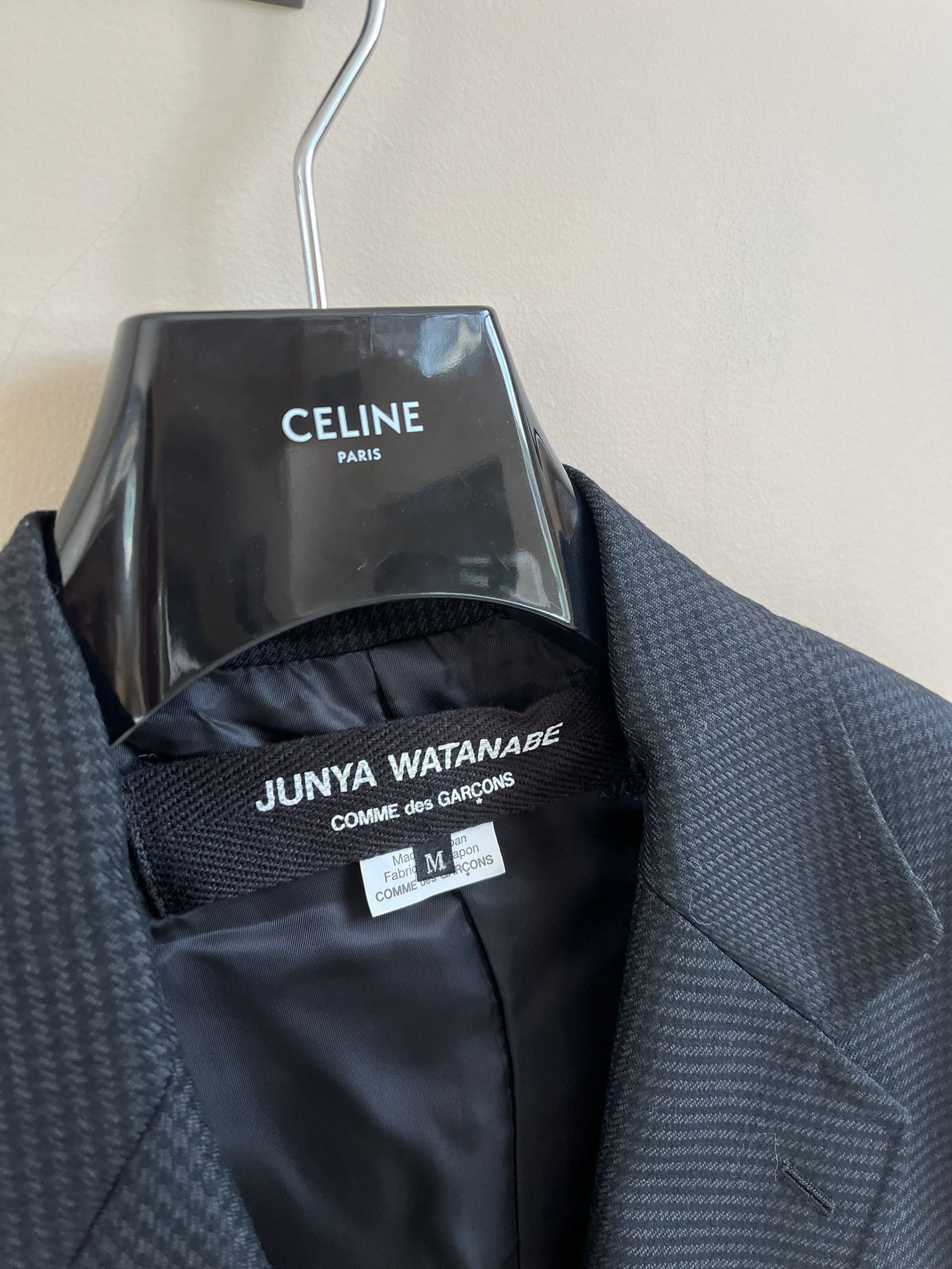 Junya Watanabe Houndstooth Leather Elbow Patch Blazer in Black Size US M / EU 48-50 / 2 - 12 Thumbnail