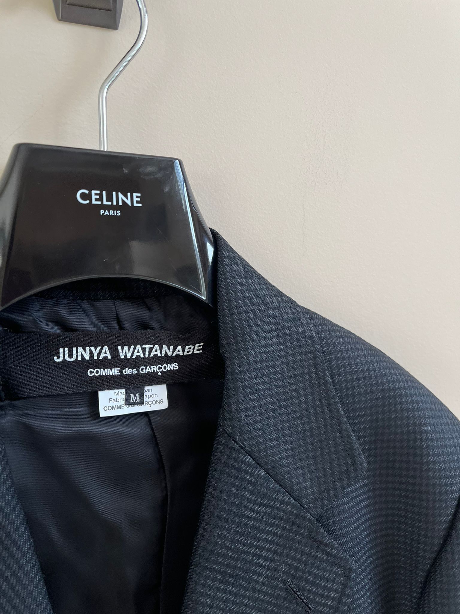 Junya Watanabe Houndstooth Leather Elbow Patch Blazer in Black Size US M / EU 48-50 / 2 - 9 Thumbnail