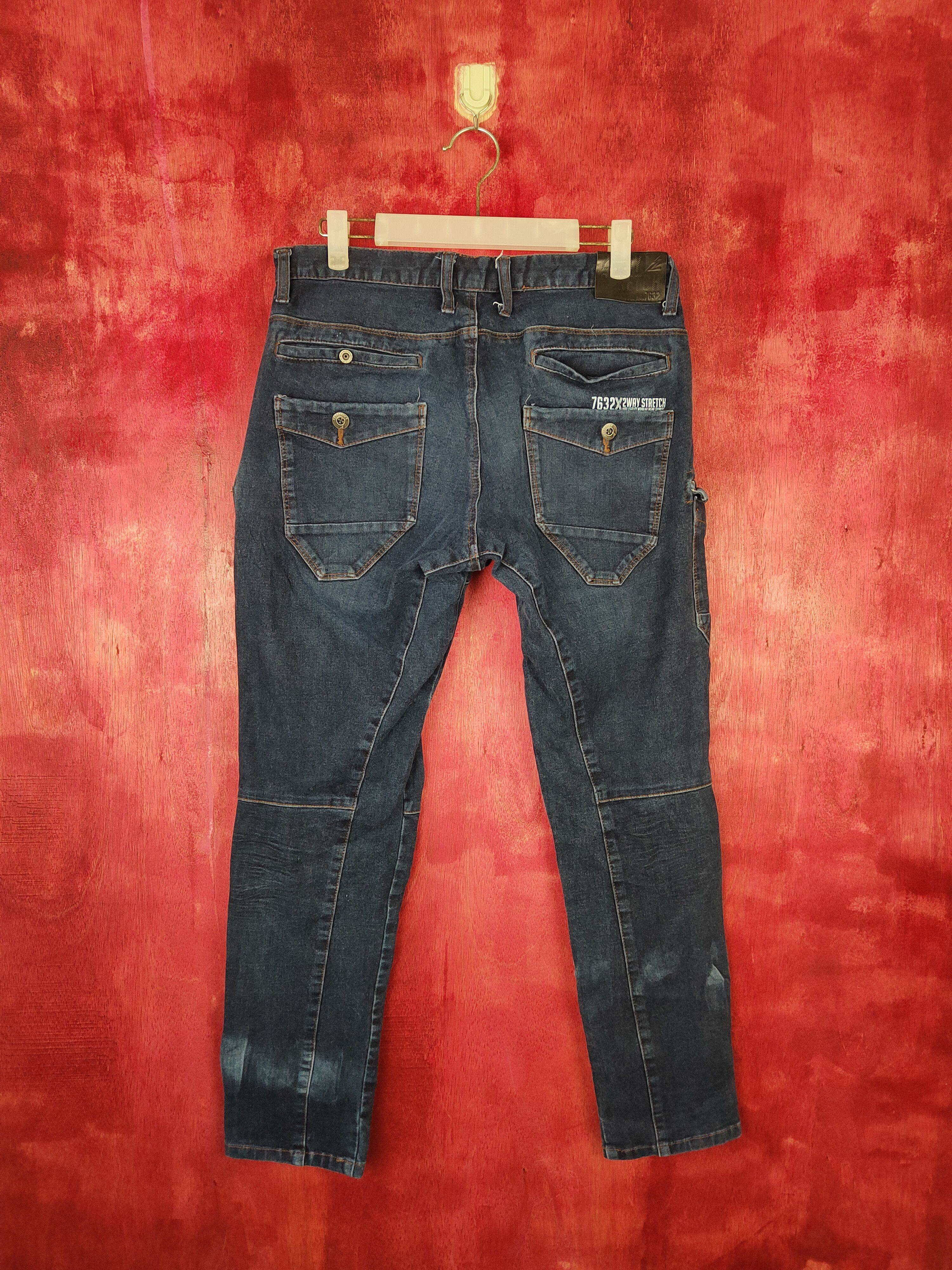 Japanese Brand I'Z Frontier multipocket utility Blue cargo pants #4943 Size US 31 - 9 Thumbnail