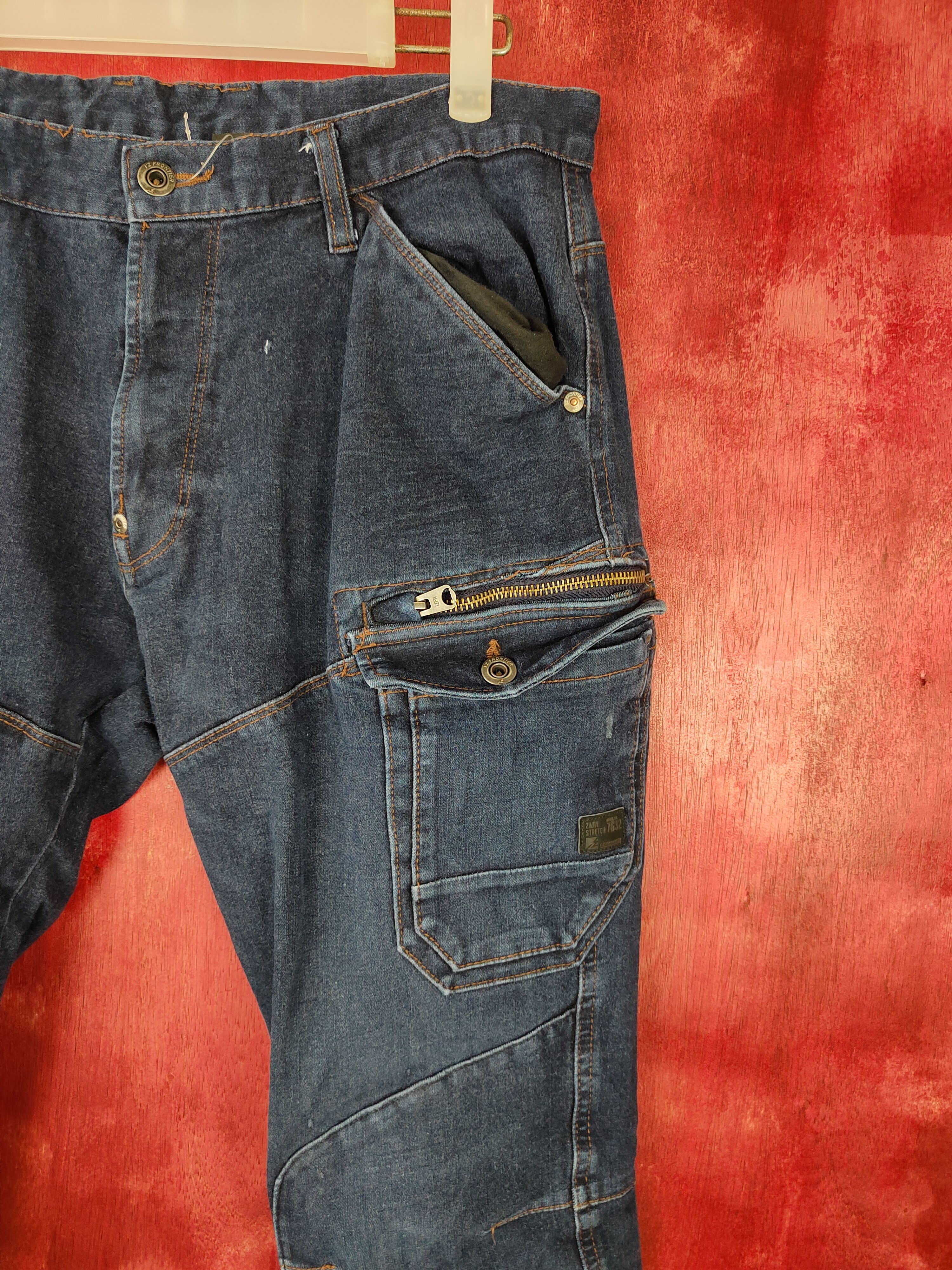 Japanese Brand I'Z Frontier multipocket utility Blue cargo pants #4943 Size US 31 - 7 Thumbnail