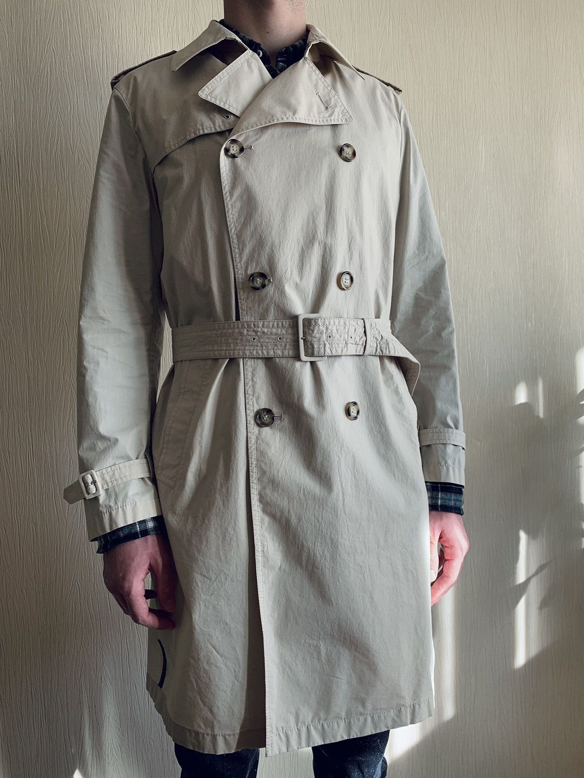 Prada AW2007 Prada Double Breasted Belted Wax Cotton Trench Coat Grailed