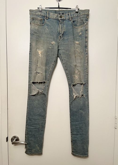 Saint Laurent Paris FW13 BLOWOUT DENIM D02 AW13 CRASH TRASH JEANS YSL ...