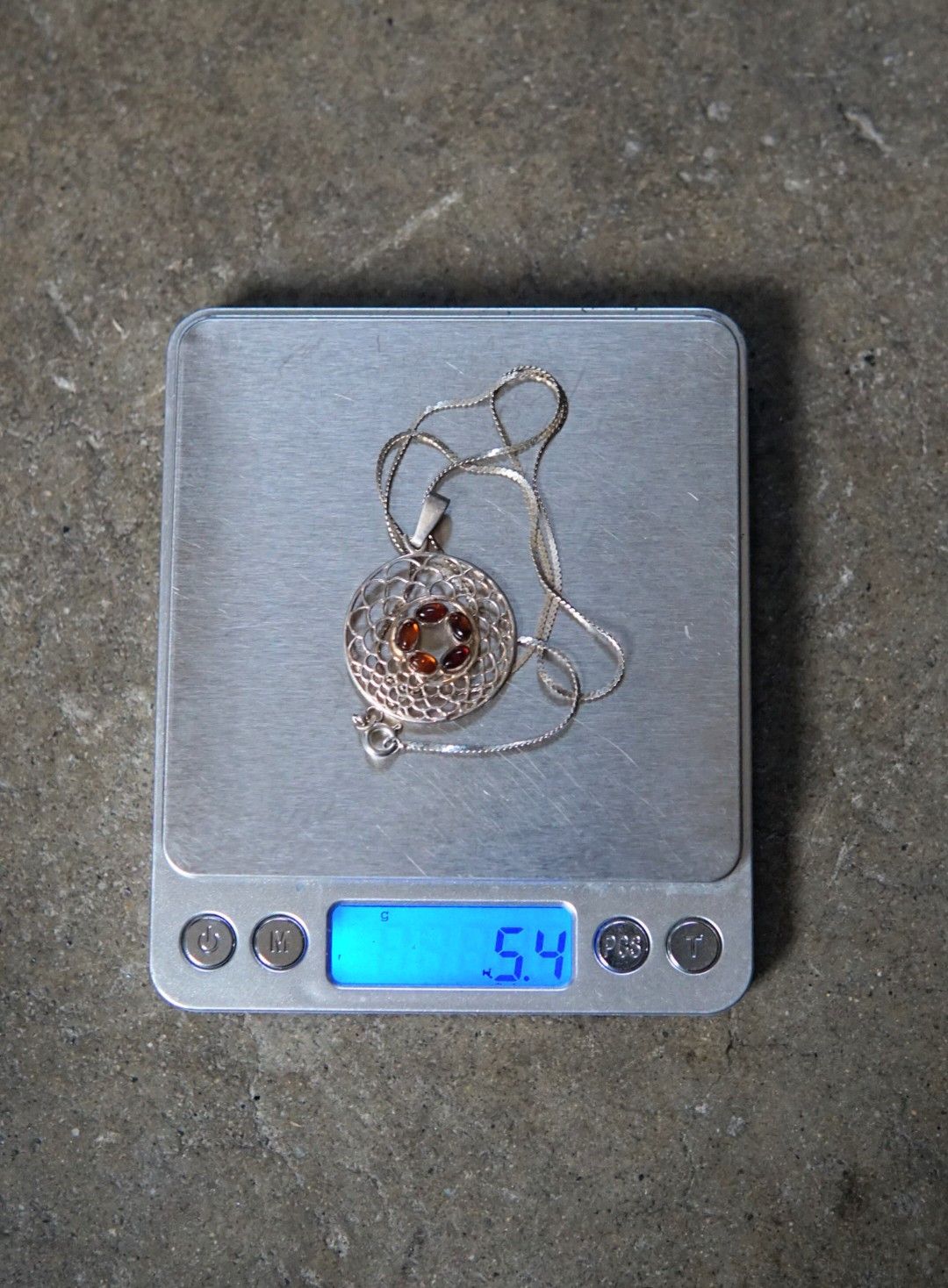 Jewelry × Sterling Silver × Vintage Sterling Silver Necklace Pendant Amber 20" 5.4g .925 Size ONE SIZE - 11 Thumbnail